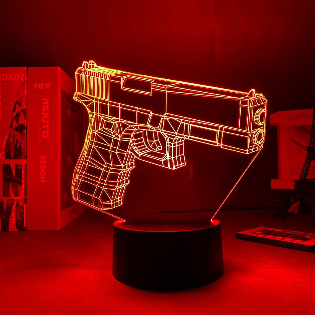 Pistol Gamer Room Decoration Night Light