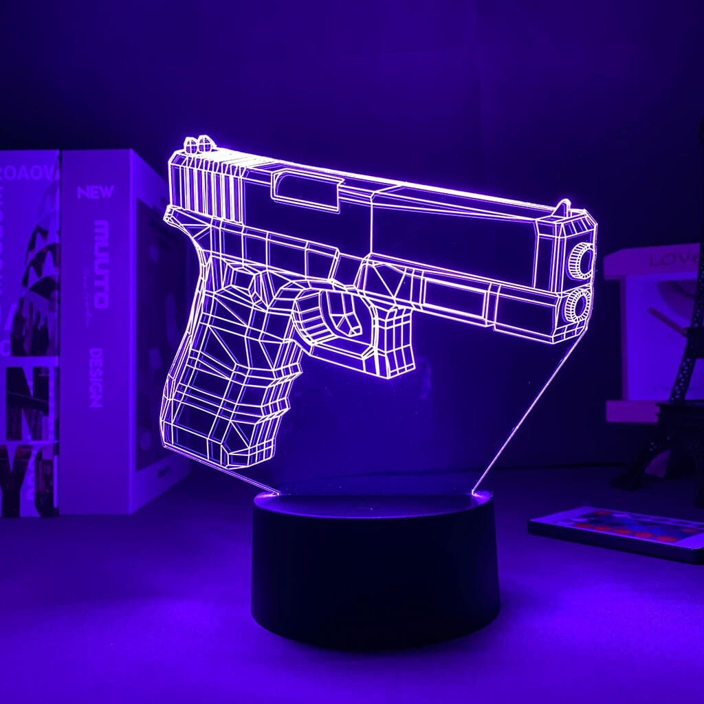 Pistol Gamer Room Decoration Night Light
