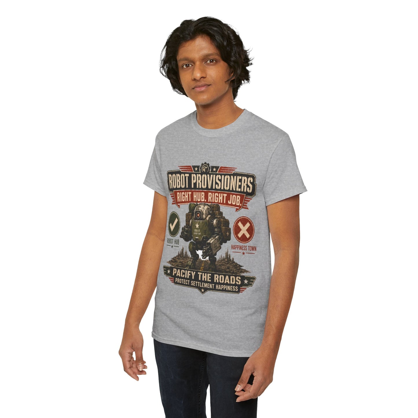 Robot Provisioners: Right Hub, Right Job T-Shirt