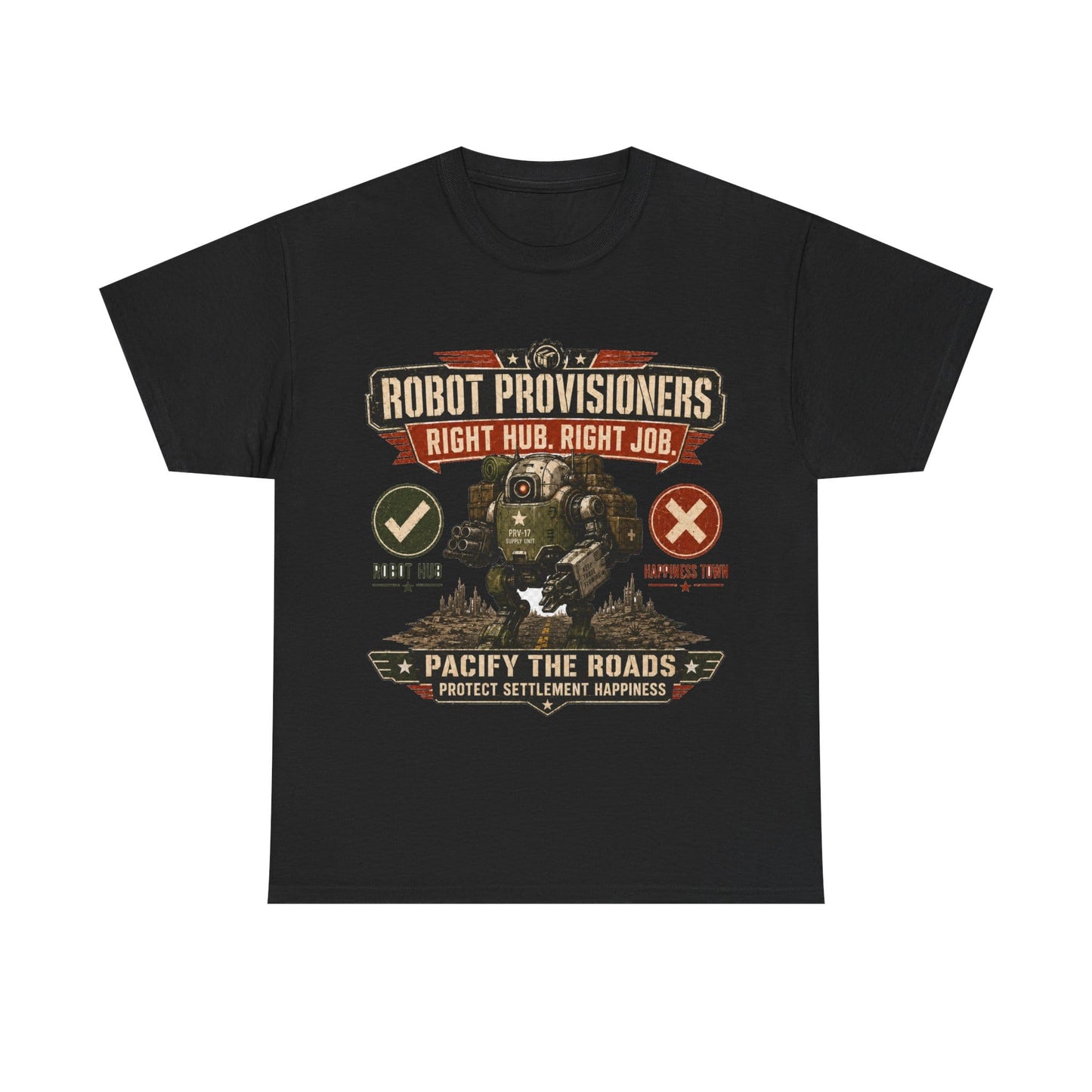 Robot Provisioners: Right Hub, Right Job T-Shirt