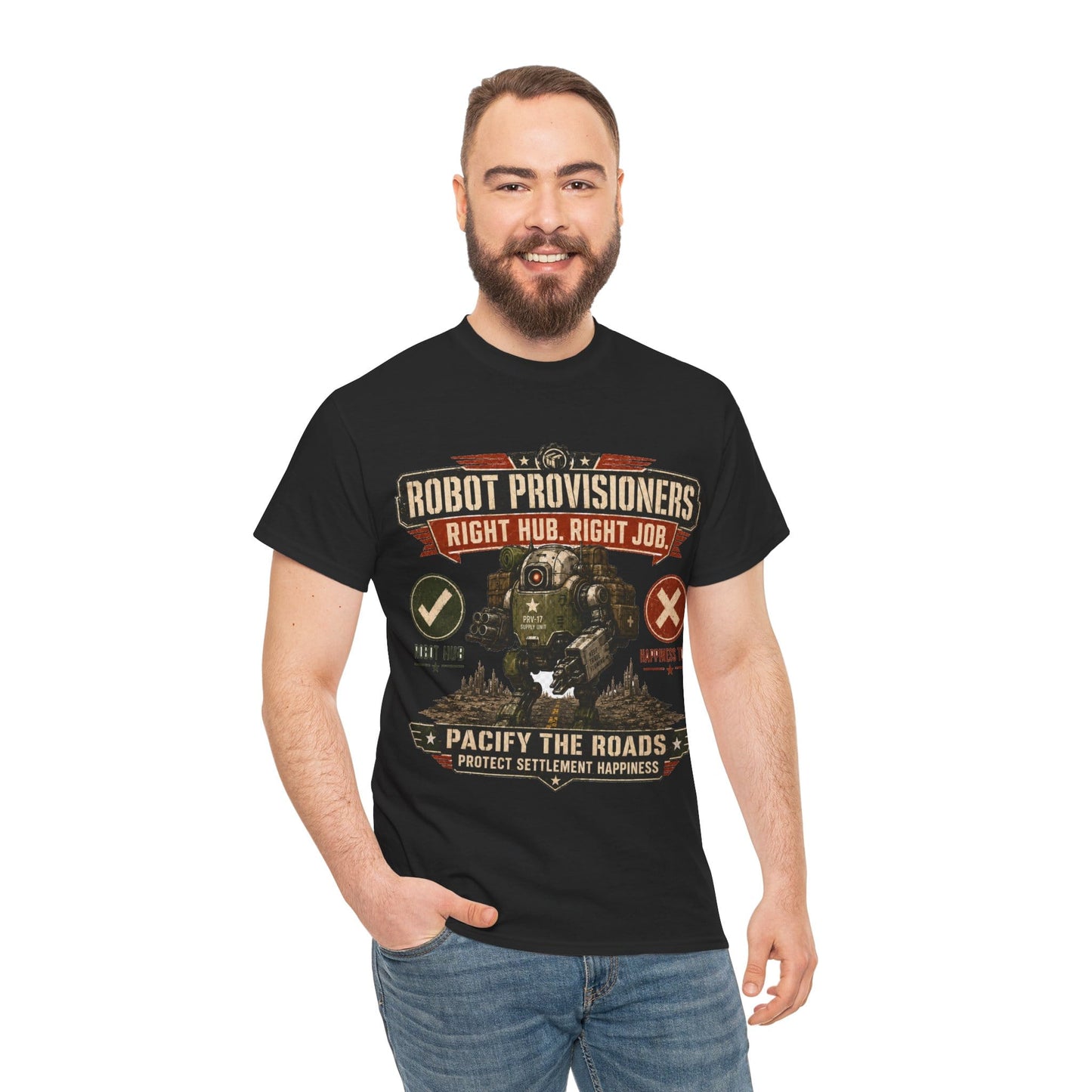 Robot Provisioners: Right Hub, Right Job T-Shirt
