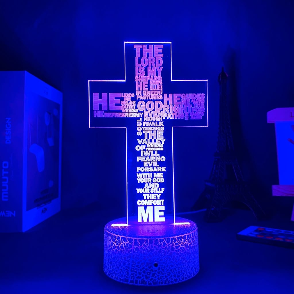 Holy Bible Psalm Gamer Room Decoration Night Light